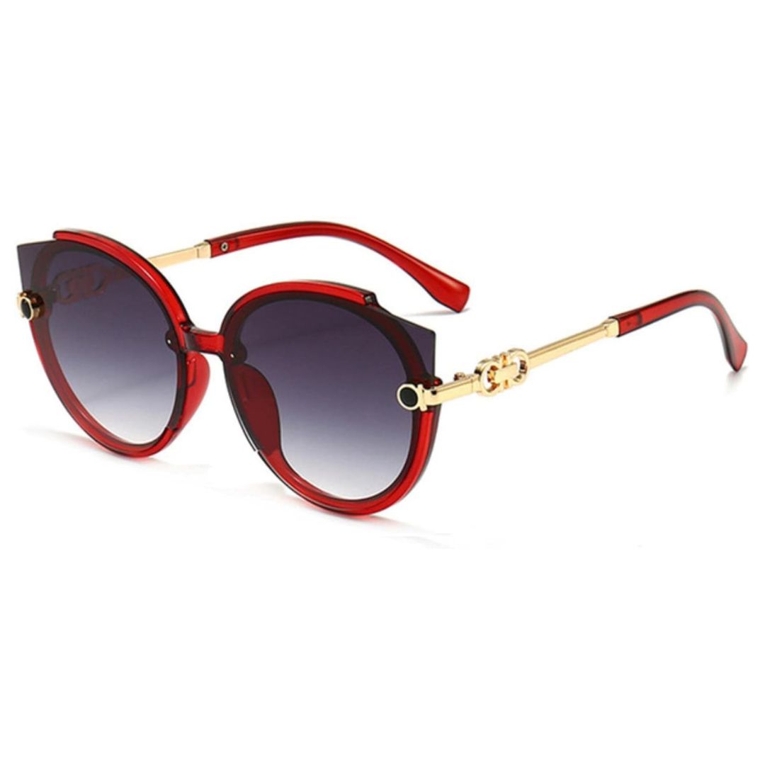 Women's Lightweight Cat-Eye Sunglasses – Rimless Metal, UV400 Protection-The Yellow Prime