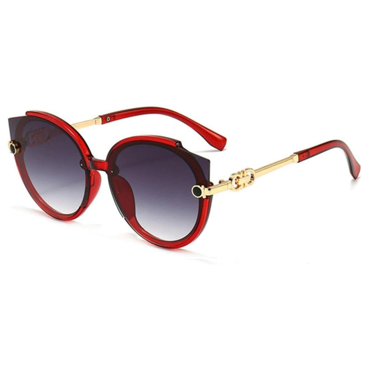 Women's Lightweight Cat-Eye Sunglasses – Rimless Metal, UV400 Protection-The Yellow Prime