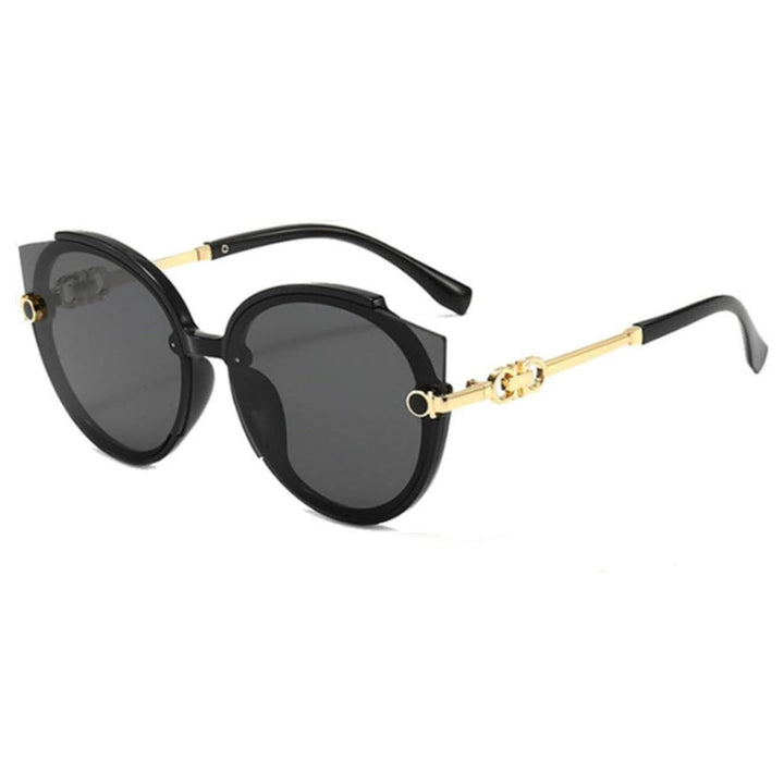 Women's Lightweight Cat-Eye Sunglasses – Rimless Metal, UV400 Protection-The Yellow Prime