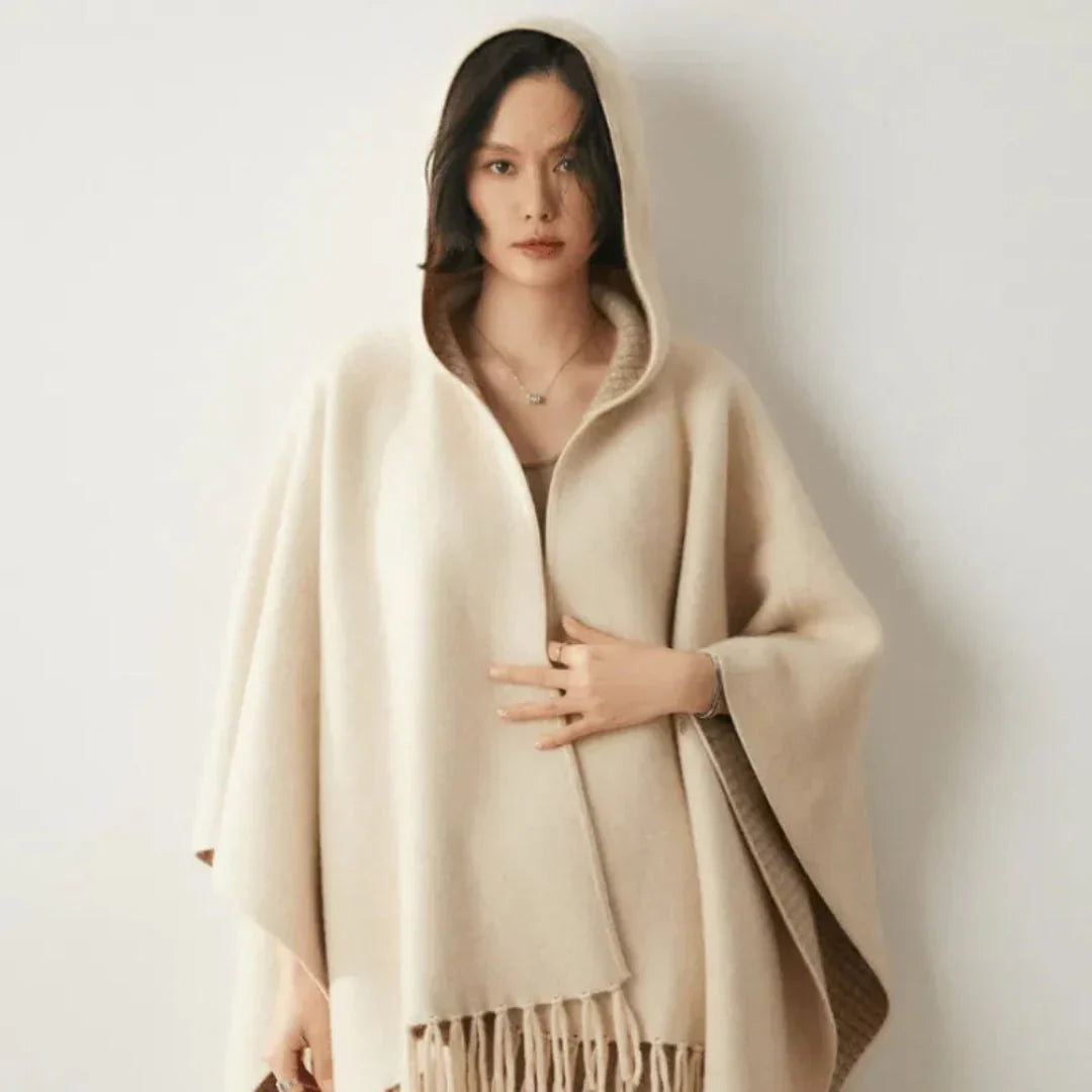 Women's Lightweight Cozy Hooded Cashmere Poncho-The Yellow Prime