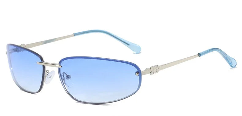 Women's Lightweight Frameless Oval Sunglasses for Outdoor Activities-The Yellow Prime