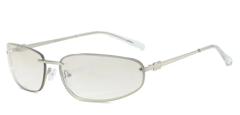 Women's Lightweight Frameless Oval Sunglasses for Outdoor Activities-The Yellow Prime