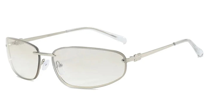 Women's Lightweight Frameless Oval Sunglasses for Outdoor Activities-The Yellow Prime
