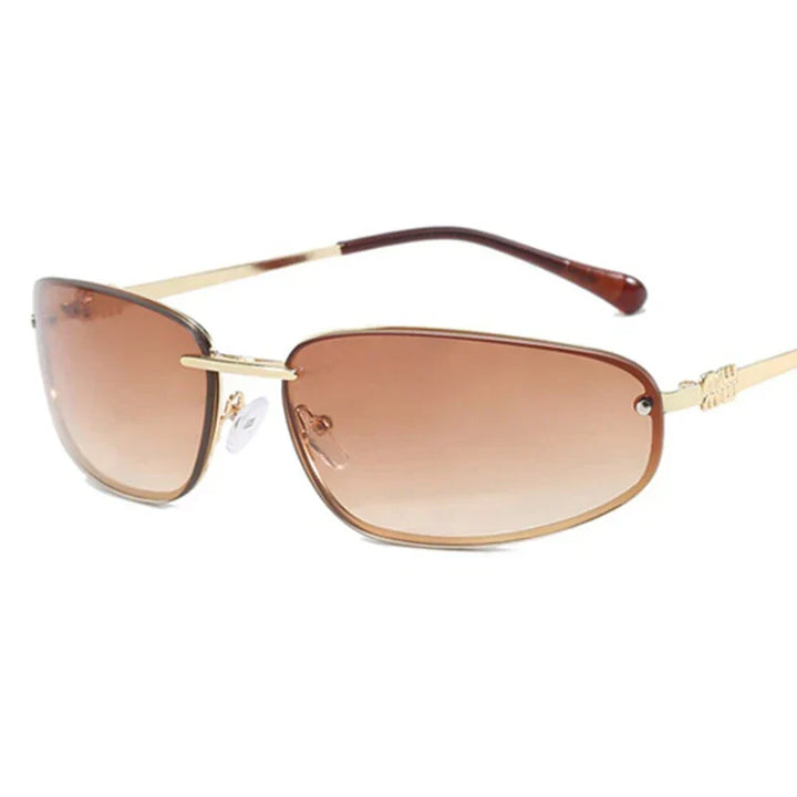 Women's Lightweight Frameless Oval Sunglasses for Outdoor Activities-The Yellow Prime