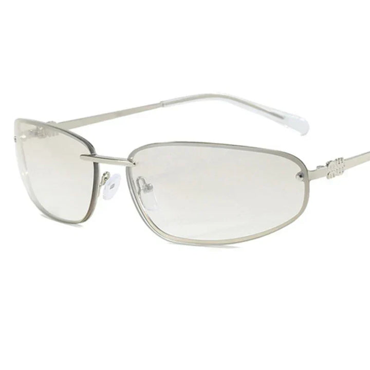 Women's Lightweight Frameless Oval Sunglasses for Outdoor Activities-The Yellow Prime