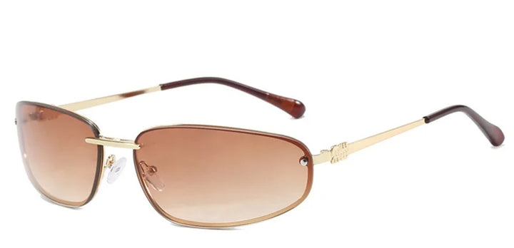 Women's Lightweight Frameless Oval Sunglasses for Outdoor Activities-The Yellow Prime
