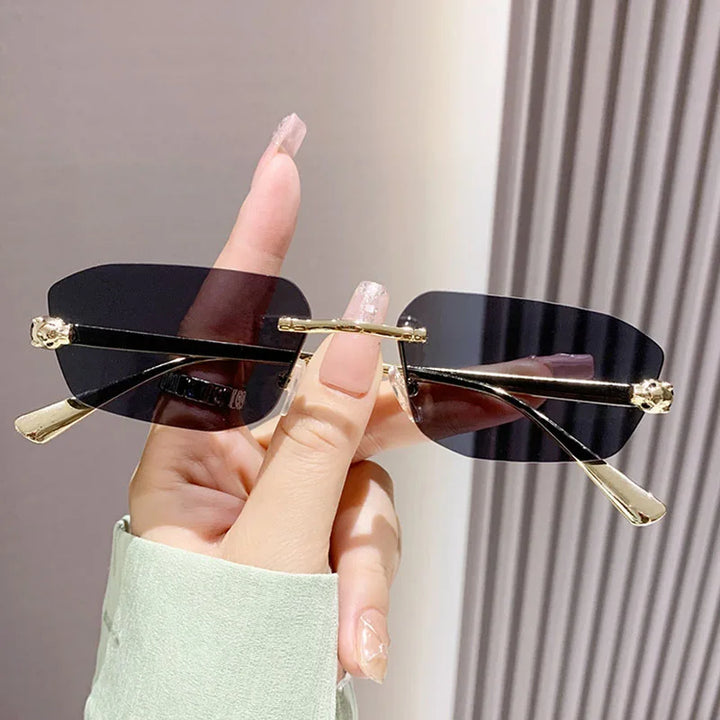 Women's Lightweight Frameless Polygonal Sunglasses for Summer Outings-The Yellow Prime