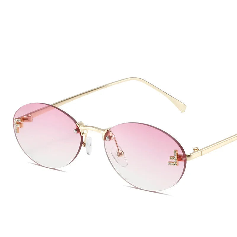 Women's Lightweight Frameless Sunglasses with Metallic Finish-The Yellow Prime