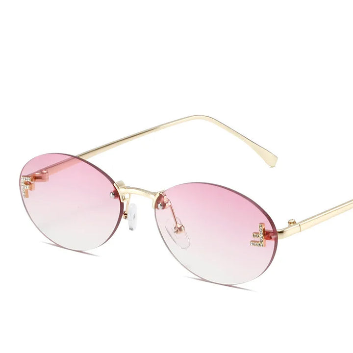 Women's Lightweight Frameless Sunglasses with Metallic Finish-The Yellow Prime