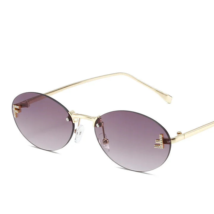 Women's Lightweight Frameless Sunglasses with Metallic Finish-The Yellow Prime