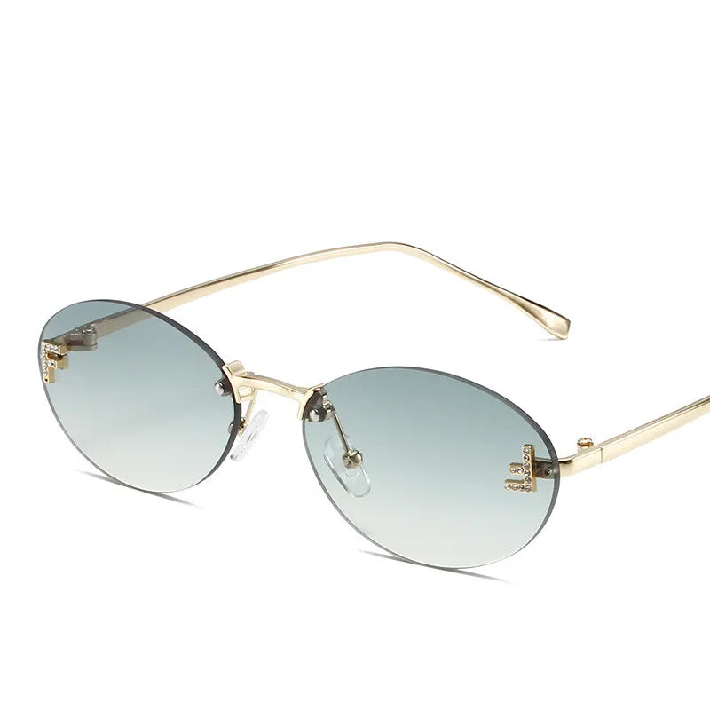 Women's Lightweight Frameless Sunglasses with Metallic Finish-The Yellow Prime
