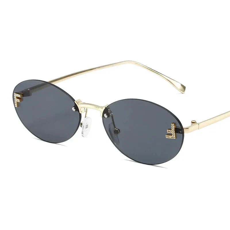 Women's Lightweight Frameless Sunglasses with Metallic Finish-The Yellow Prime