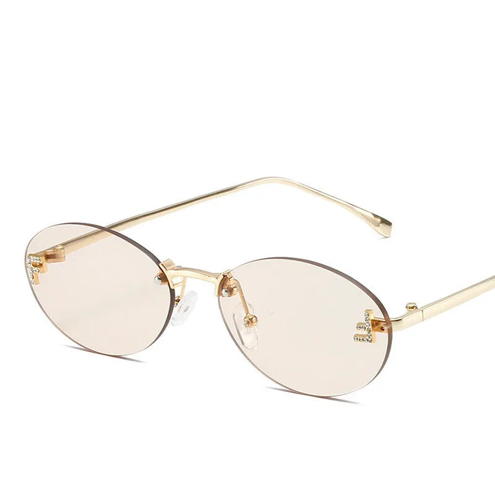 Women's Lightweight Frameless Sunglasses with Metallic Finish-The Yellow Prime
