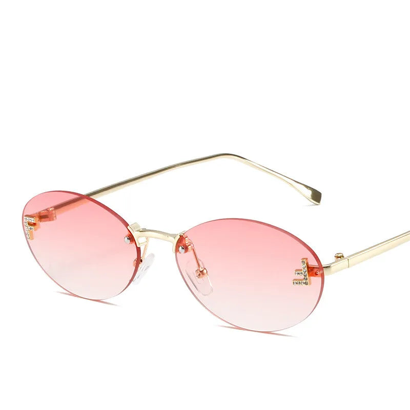 Women's Lightweight Frameless Sunglasses with Metallic Finish-The Yellow Prime