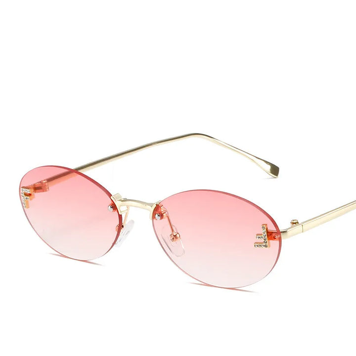 Women's Lightweight Frameless Sunglasses with Metallic Finish-The Yellow Prime