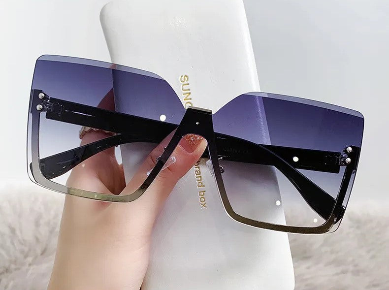 Women's Lightweight Half-Frame Sunglasses with UV400 Protection-The Yellow Prime