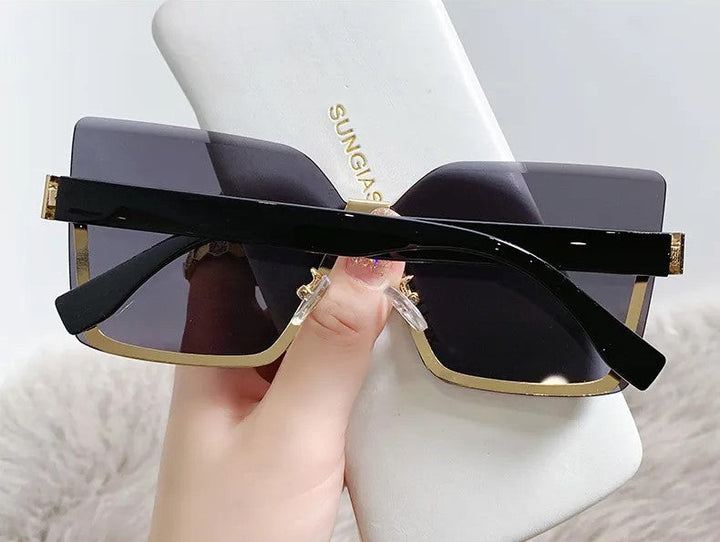 Women's Lightweight Half-Frame Sunglasses with UV400 Protection-The Yellow Prime