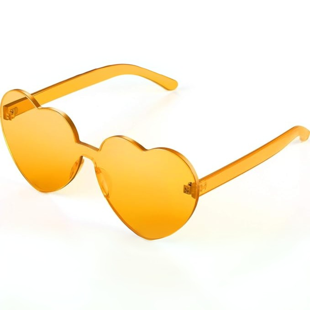 Women's Lightweight Heart-Shaped Sunglasses - Rimless Design, Clear Lenses-The Yellow Prime