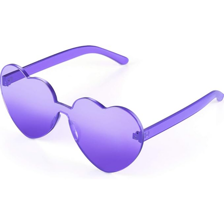 Women's Lightweight Heart-Shaped Sunglasses - Rimless Design, Clear Lenses-The Yellow Prime