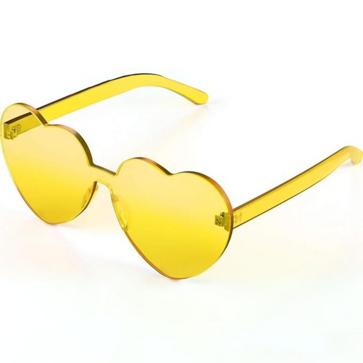 Women's Lightweight Heart-Shaped Sunglasses - Rimless Design, Clear Lenses-The Yellow Prime