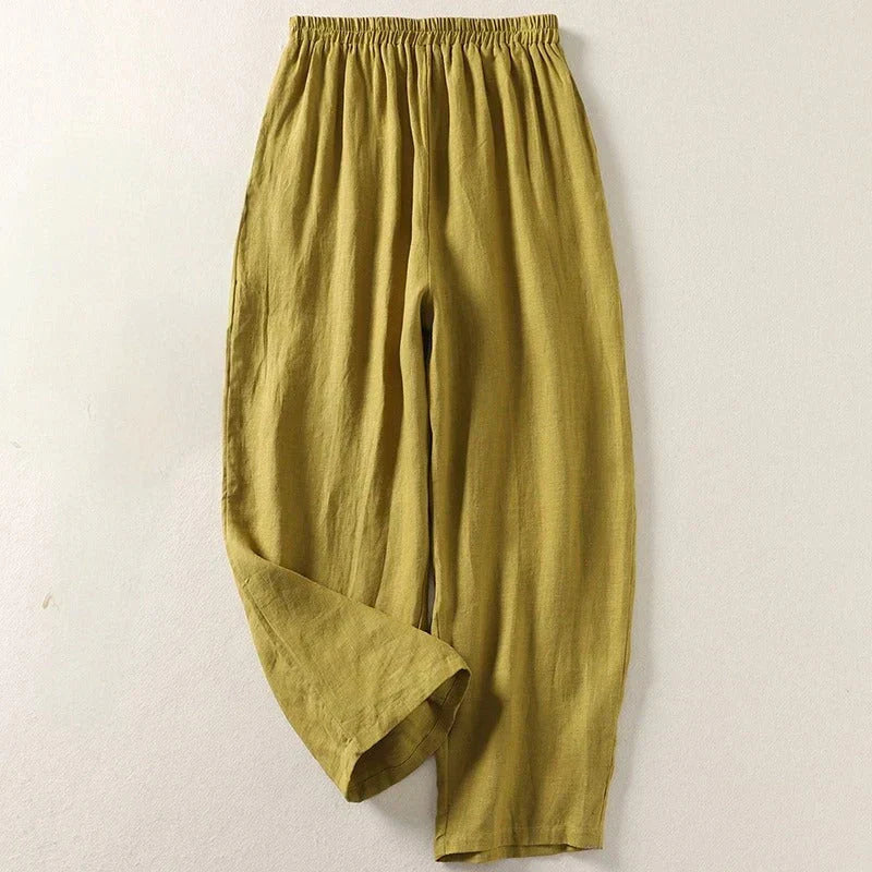 Women's Lightweight Linen Pants Set - 5 Pack Trousers