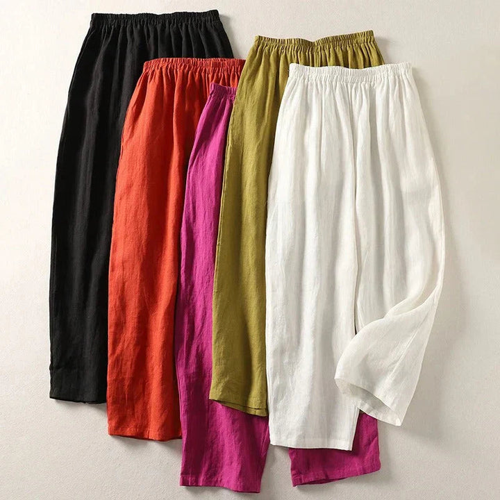 Women's Lightweight Linen Pants Set - 5 Pack Trousers 4XL (22)