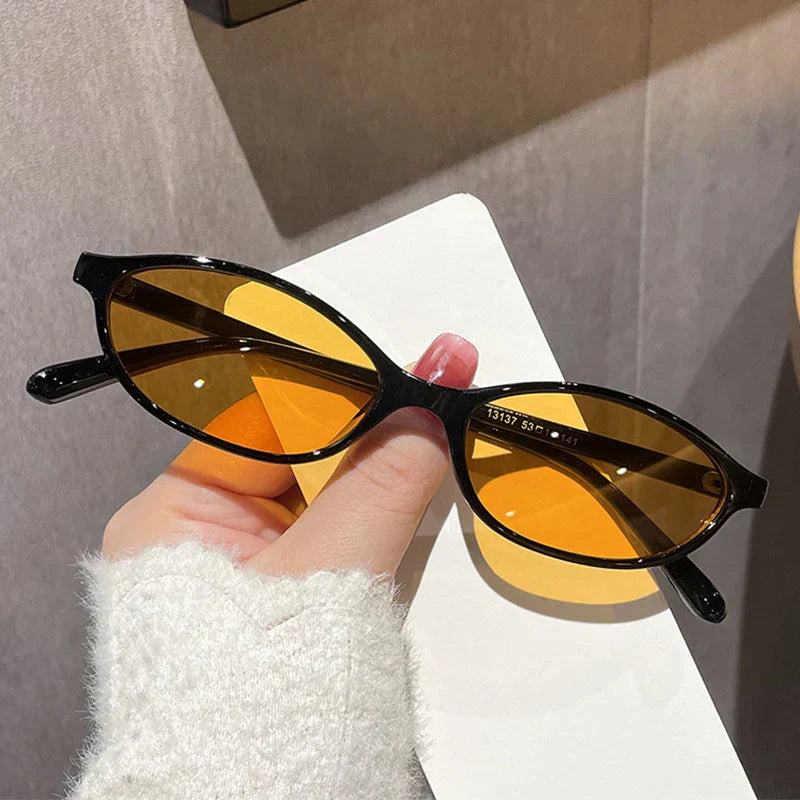Women's Lightweight Oval Sunglasses – Durable Plastic Frame for Summer-The Yellow Prime