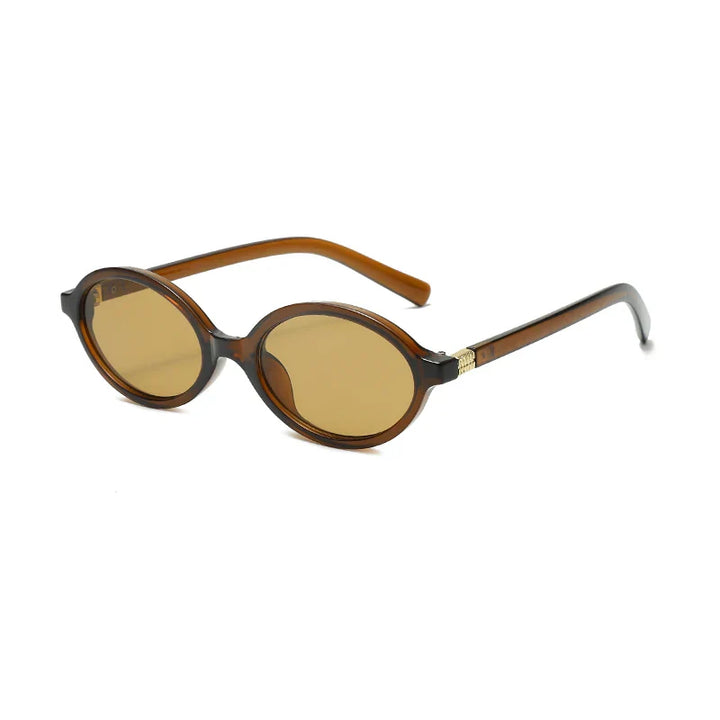 Women's Lightweight Oval Sunglasses – Leopard Print, UV Protection-The Yellow Prime