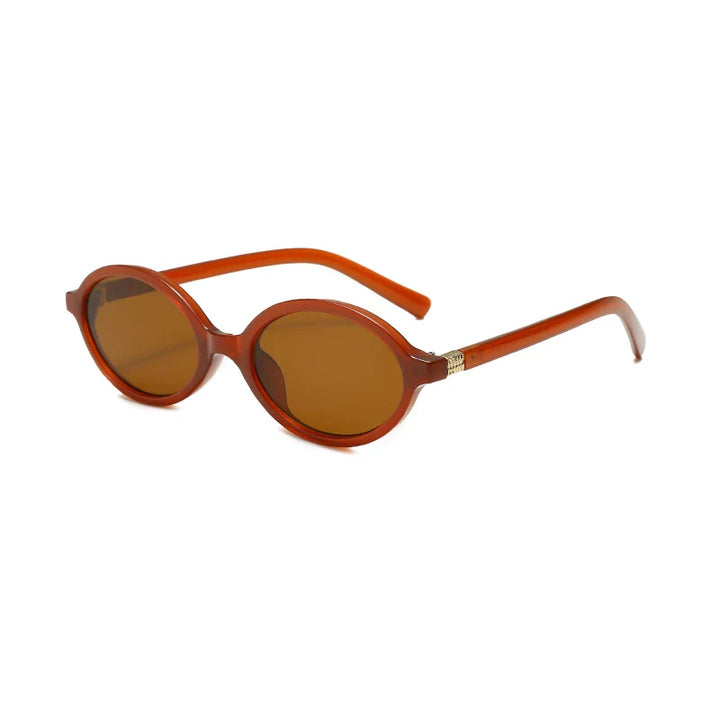 Women's Lightweight Oval Sunglasses – Leopard Print, UV Protection-The Yellow Prime