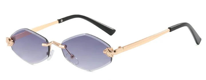 Women's Lightweight Polygonal Sunglasses - Metal Frame, Vintage Style-The Yellow Prime