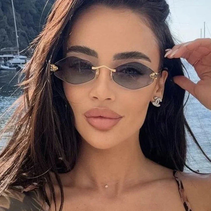 Women's Lightweight Polygonal Sunglasses - Metal Frame, Vintage Style-The Yellow Prime