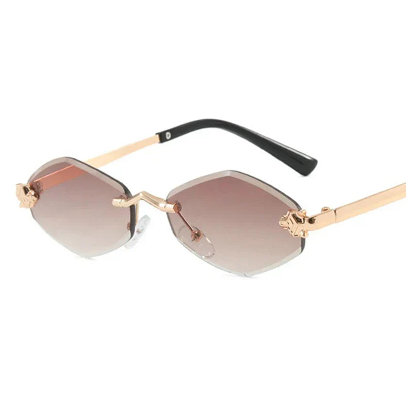 Women's Lightweight Polygonal Sunglasses - Metal Frame, Vintage Style-The Yellow Prime