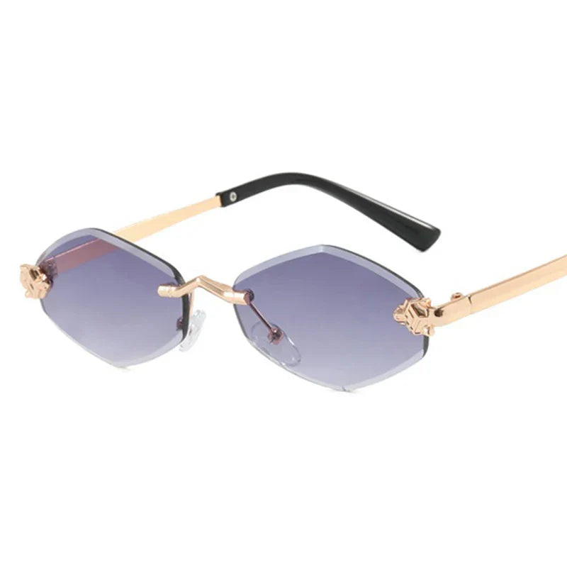 Women's Lightweight Polygonal Sunglasses - Metal Frame, Vintage Style-The Yellow Prime