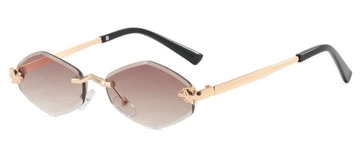 Women's Lightweight Polygonal Sunglasses - Metal Frame, Vintage Style-The Yellow Prime