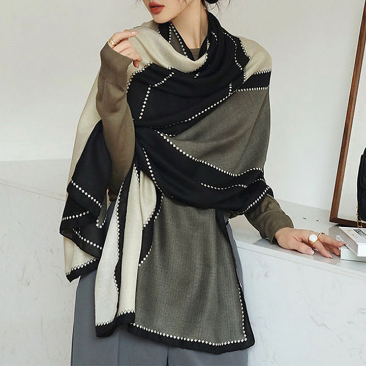 Women's Lightweight Rectangular Shawl - Cotton Viscose Fashion Accessory-The Yellow Prime