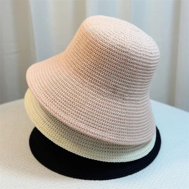 Women's Lightweight Retro Straw Bucket Hat for Summer-The Yellow Prime