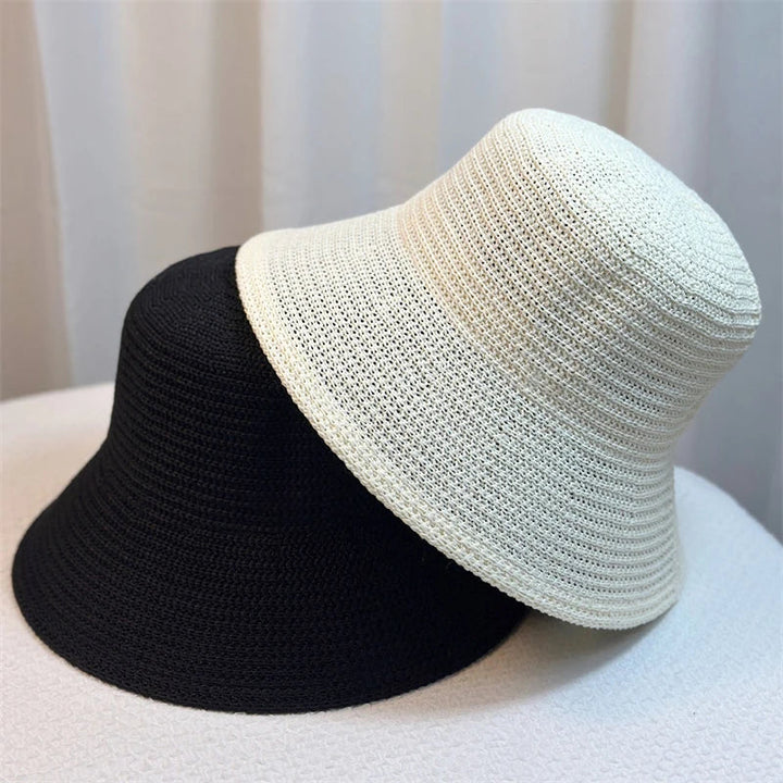 Women's Lightweight Retro Straw Bucket Hat for Summer-The Yellow Prime