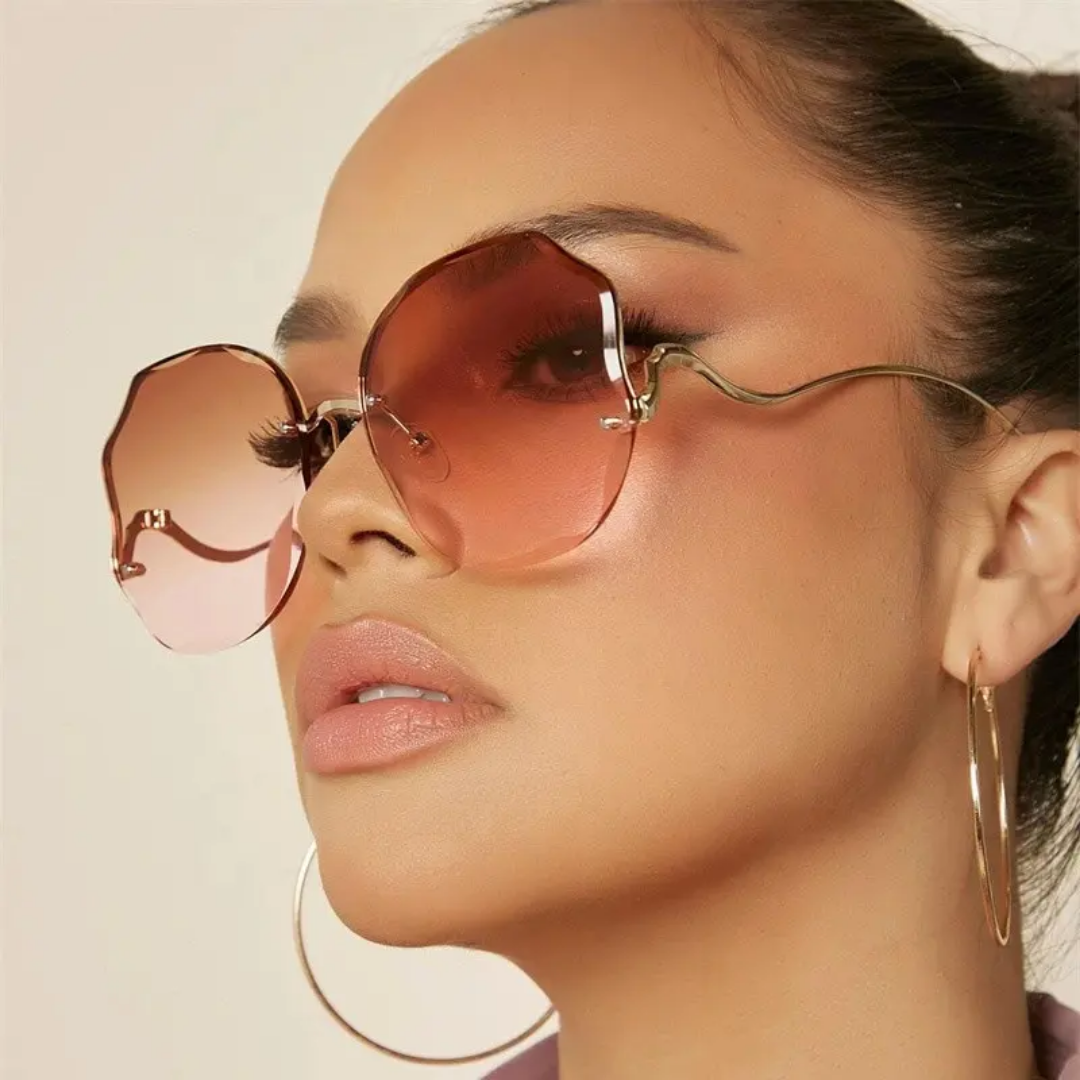 Women's Lightweight Rimless Metal Sunglasses for Summer 2025-The Yellow Prime