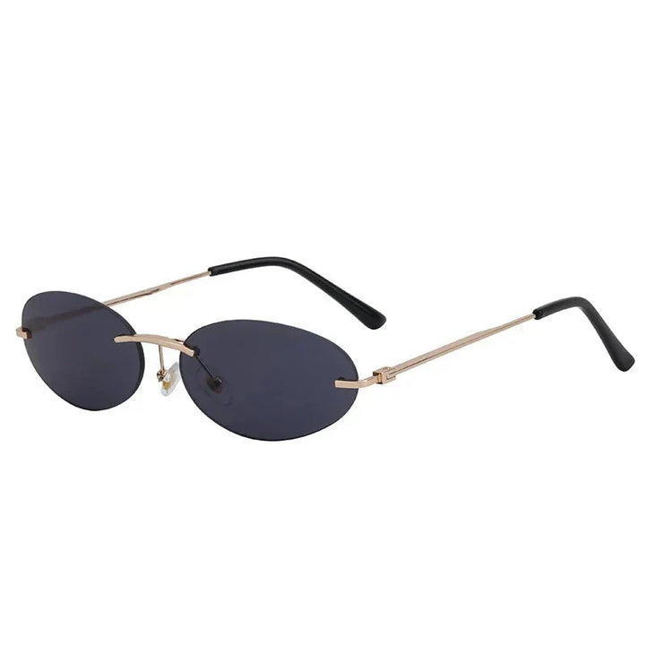 Women's Lightweight Rimless Oval Sunglasses – High-Quality Plastic-The Yellow Prime