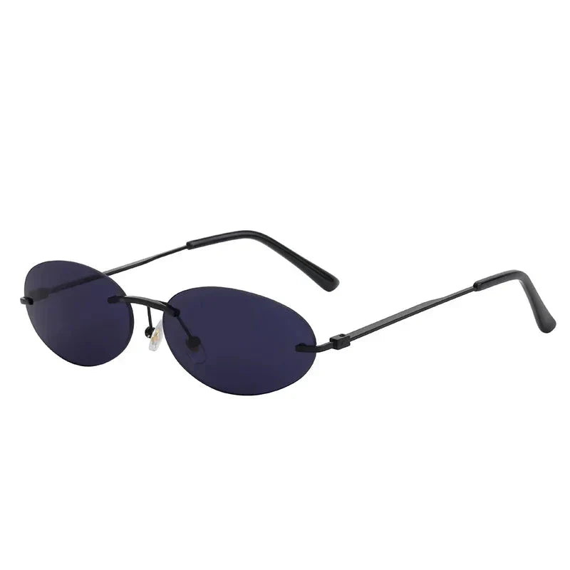 Women's Lightweight Rimless Oval Sunglasses – High-Quality Plastic-The Yellow Prime