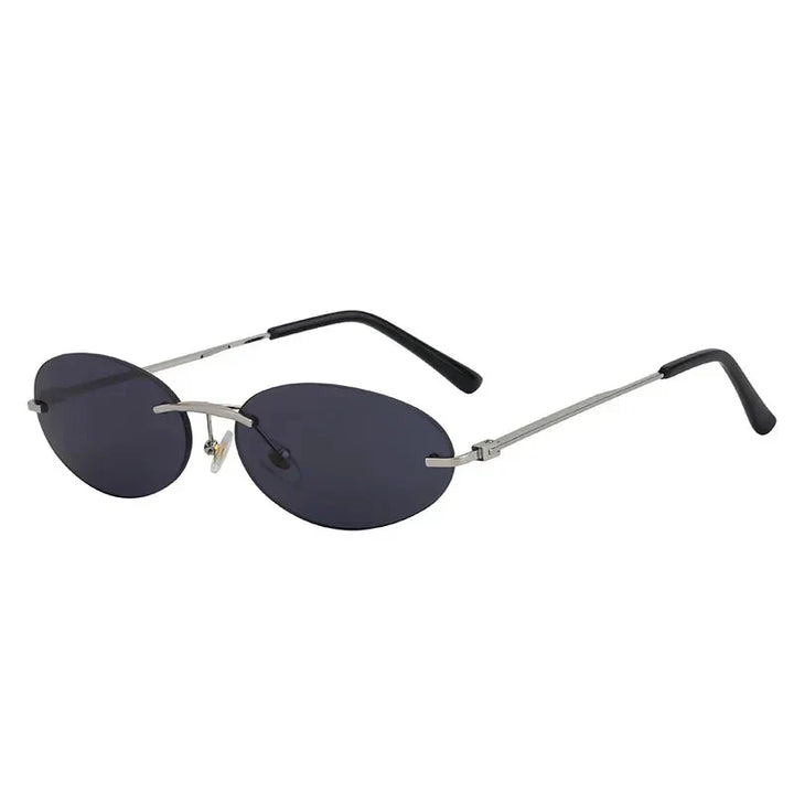 Women's Lightweight Rimless Oval Sunglasses – High-Quality Plastic-The Yellow Prime