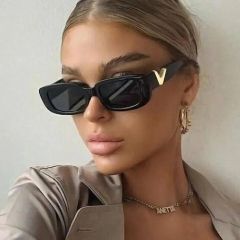 Women's Lightweight Square Sunglasses - Retro Metal Design for Daily Use-The Yellow Prime