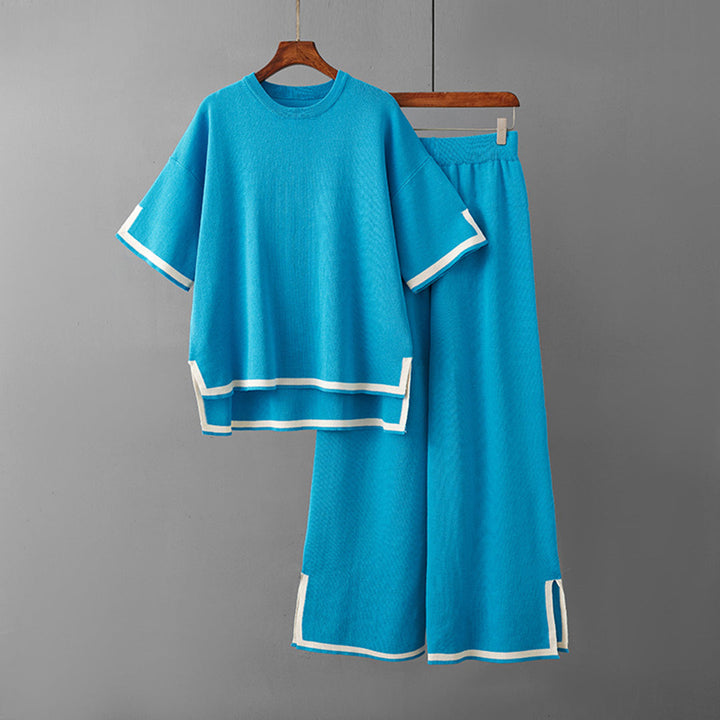 Women's Lightweight Summer Two-Piece Set - Relaxed Fit Top and Pants-The Yellow Prime
