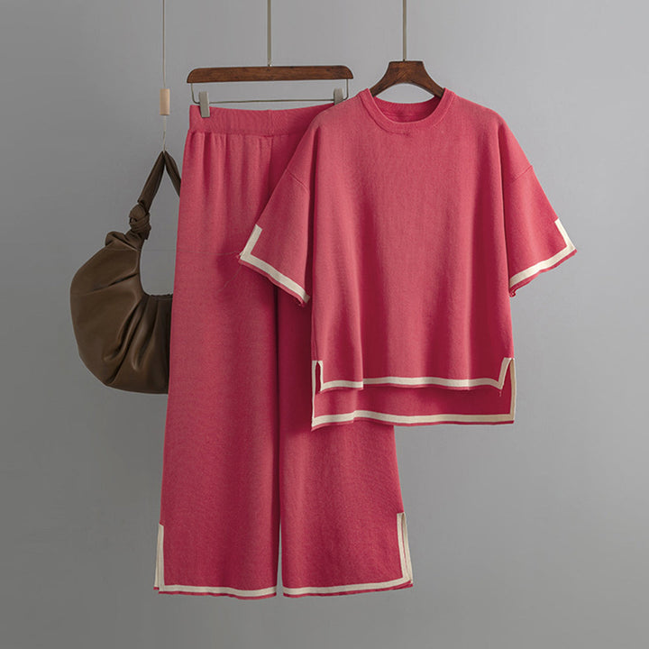 Women's Lightweight Summer Two-Piece Set - Relaxed Fit Top and Pants-The Yellow Prime