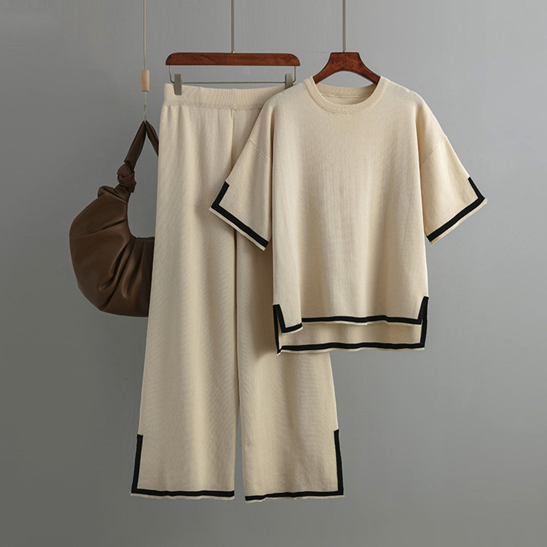 Women's Lightweight Summer Two-Piece Set - Relaxed Fit Top and Pants-The Yellow Prime