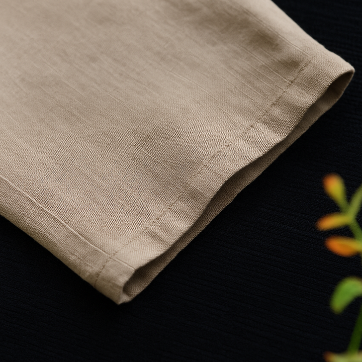 Women's Linen Drawstring Casual Trousers-The Yellow Prime