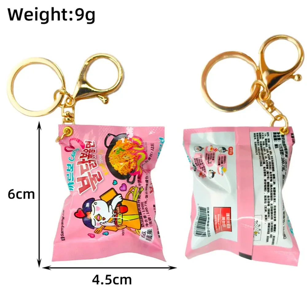 Women's Mini Snack Phone Charm Instant Noodle Keychain Gift-The Yellow Prime