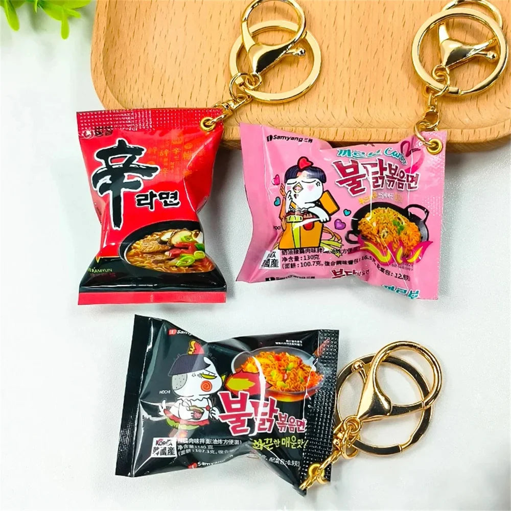 Women's Mini Snack Phone Charm Instant Noodle Keychain Gift-The Yellow Prime