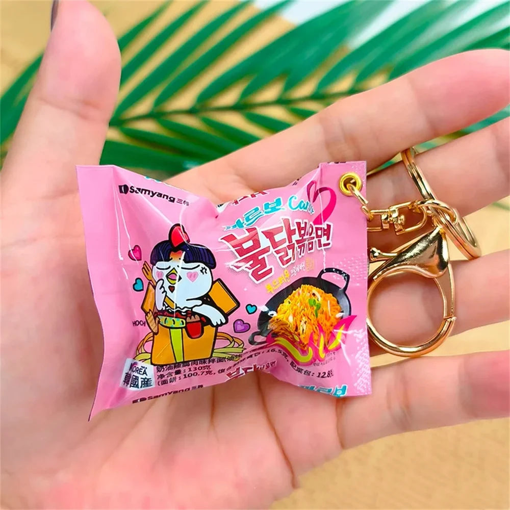 Women's Mini Snack Phone Charm Instant Noodle Keychain Gift-The Yellow Prime