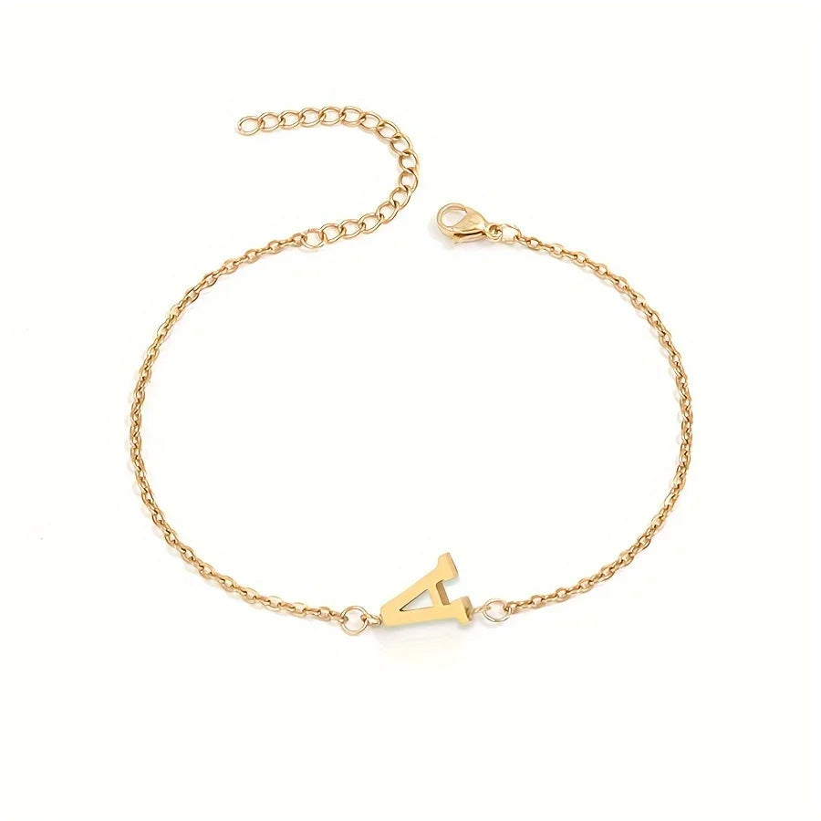 [Women's Minimalist Elegant Initial Letter Bead Bracelet]-The Yellow Prime